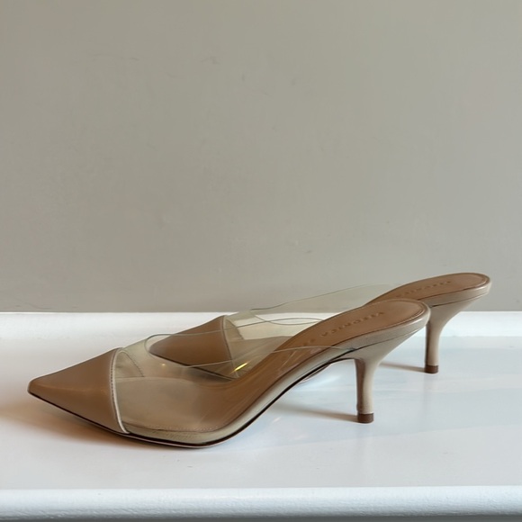 Veronica Beard Cream and PVC Mules - Picture 4 of 5